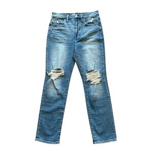 Madewell The Perfect Vintage Jeans Womens Size 27"x27" Blue Heavy Distressing